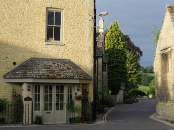 england, gloucestershire, cotswolds, town's scenery of bourton on the water