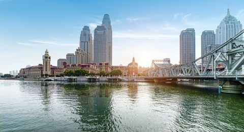 urban architectural landscape in tianjin, china