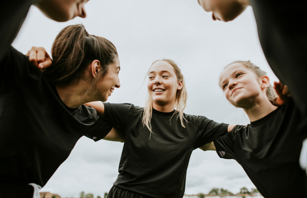 rugby players gathering before a match