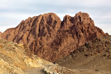 egypt, sinai, mount moses. road on which pilgrims climb the mountain of moses.