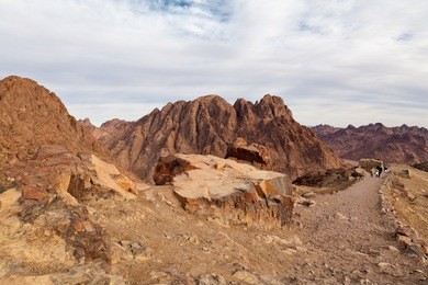 egypt, sinai, mount moses. road on which pilgrims climb the mountain of moses.