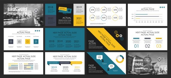 this template is the best as a business presentation, used in marketing and advertising, flyer and banner, the annual report. elements on a dark grey background