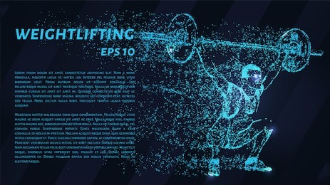 weightlifter of the blue points of light. weightlifting concept design