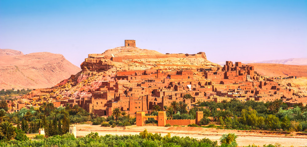 amazing view of kasbah ait ben haddou near ouarzazate in the atlas mountains of morocco. unesco world heritage site since 1987. artistic picture. beauty world.
