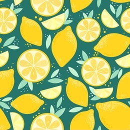 sunny lemon pattern. vector seamless lemon bright pattern. fresh yellow color lemon background