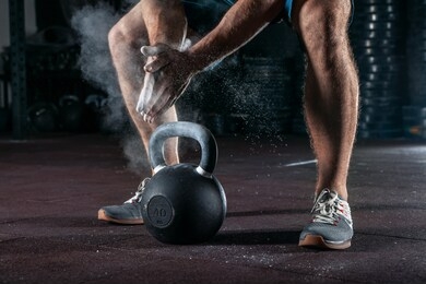young athlete getting ready for crossfit training