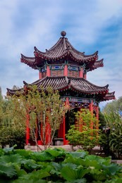 chinese pavilion at the "daming lake" park in jinan