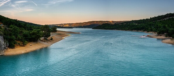 beautiful landscape of st croix lake, in the gorges du verdon, provence, france