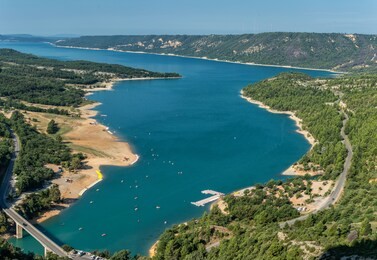 beautiful landscape of st croix lake, in the gorges du verdon, provence, france