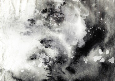 abstract black and white ink painting on grunge paper texture - artistic stylish background