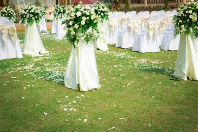 wedding ceremony in a beautiful garden