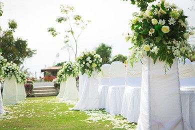 wedding ceremony in a beautiful garden