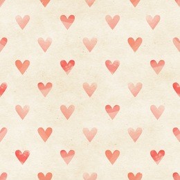 seamless watercolor heart pattern on paper texture. valentine's day background