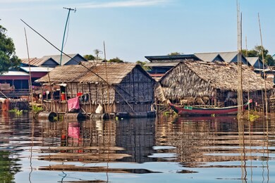 the village on the water. tonle sap lake. cambodia