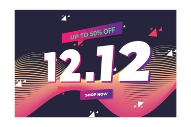 12.12 shopping day sale poster or flyer design. colorful background, vector illustrator 