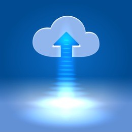 ready to upload cloud - futuristic media  wireless technology illustration