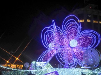 the sapporo white illumination(cross screen filters). sited in odori park sapporo hokkaido.