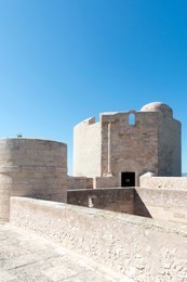 on the roof of chateau d'if castle, marseille, france. the château d'if is a fortress famous for being one of the settings of alexandre dumas' adventure novel the count of monte cristo.