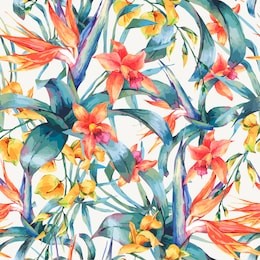 vector seamless pattern of tropical leaves, vintage floral tropical natural elements. exotic flowers, twigs and leaves. botanical background