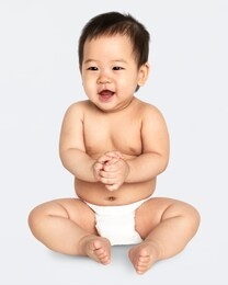 cheerful baby in a studio