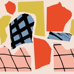 arty seamless collage pattern