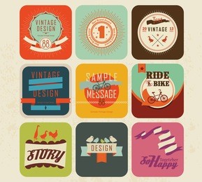 vector set vintage labels 3