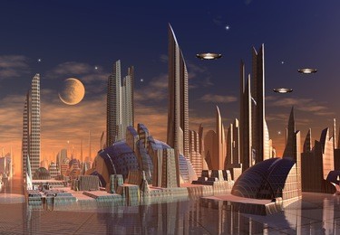 modern alien city - computer artwork