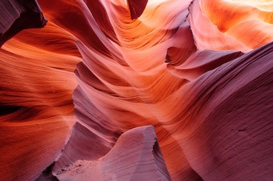 glowing passage in lower antelope slot canyon, page, arizona, usa