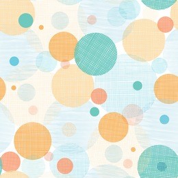 vector fabric circles abstract seamless pattern background  with hand drawn elements