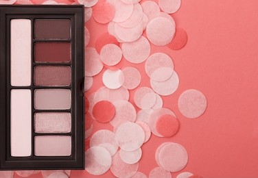 palette of colorful eyeshadows from high view