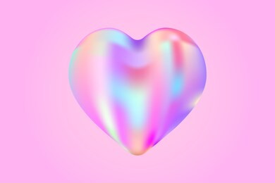 holographic fluid liquid heart. stock vector illustration clipart