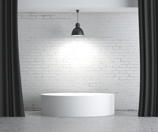 brick concrete room with box  presentation