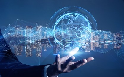 global communication network concept.