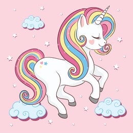 cute unicorn vector illustration for kids fashion artworks, children books, prints, greeting cards, t shirts, wallpapers.