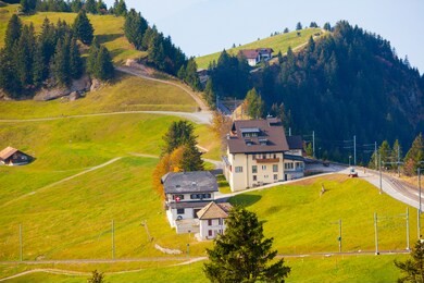 lucerne scenery- rigi mountain on oct 2018 in lucerne, switzerland.