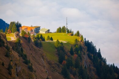 lucerne scenery- rigi mountain on oct 2018 in lucerne, switzerland.