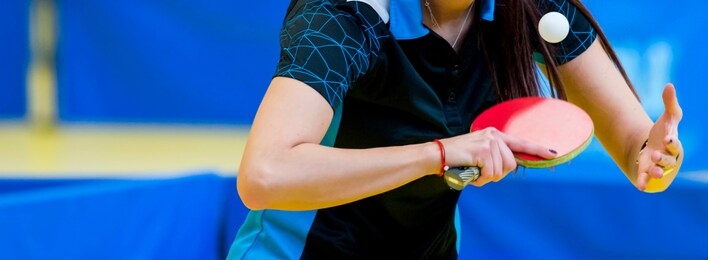 close up service on table tennis