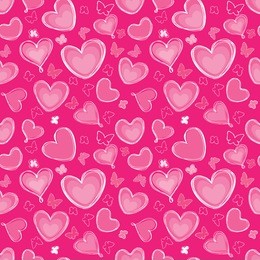 love hearts valentin's day seamless pattern. bright vector seamless background.