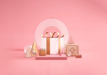 abstract christmas pastel 3d scene