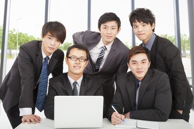 young business team working in the office