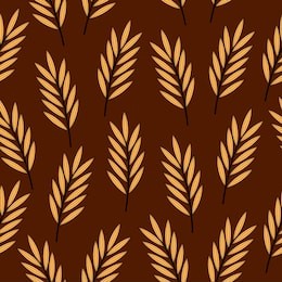 vector seamless pattern with  yellow paddies on brown background.