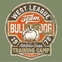 bulldog football team - grunge effect in separate layer