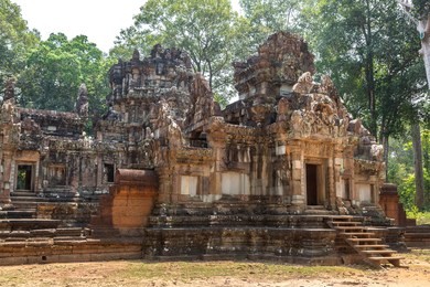 chau say tevoda temple ruins is khmer ancient temple in complex angkor wat in siem reap, cambodia in a summer day