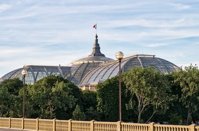 rear view of great palace in paris, france.