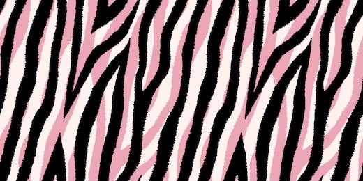 seamless pattern with pastel pink and black zebra stripes. vector wallpaper.