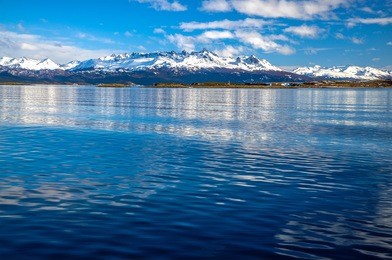 the mountains of tierra del fuego as seen from the beagle channel