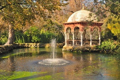 romantic place in maria luisa park,  seville (spain)