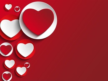 vector - valentine day heart on white button