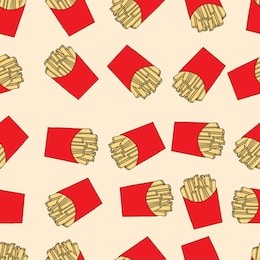 vector cartoon seamless pattern with french fries.