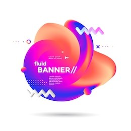 creative design fluid banner with futuristic gradients shapes. vibrant geometric elements. minimal brigth backgrounds for flyer, cover, brochure. vector template